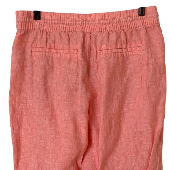 ATHLETA Retreat Linen Jogger Pants in Calla Sunset Orange, Size 8 - Picture 8 of 13